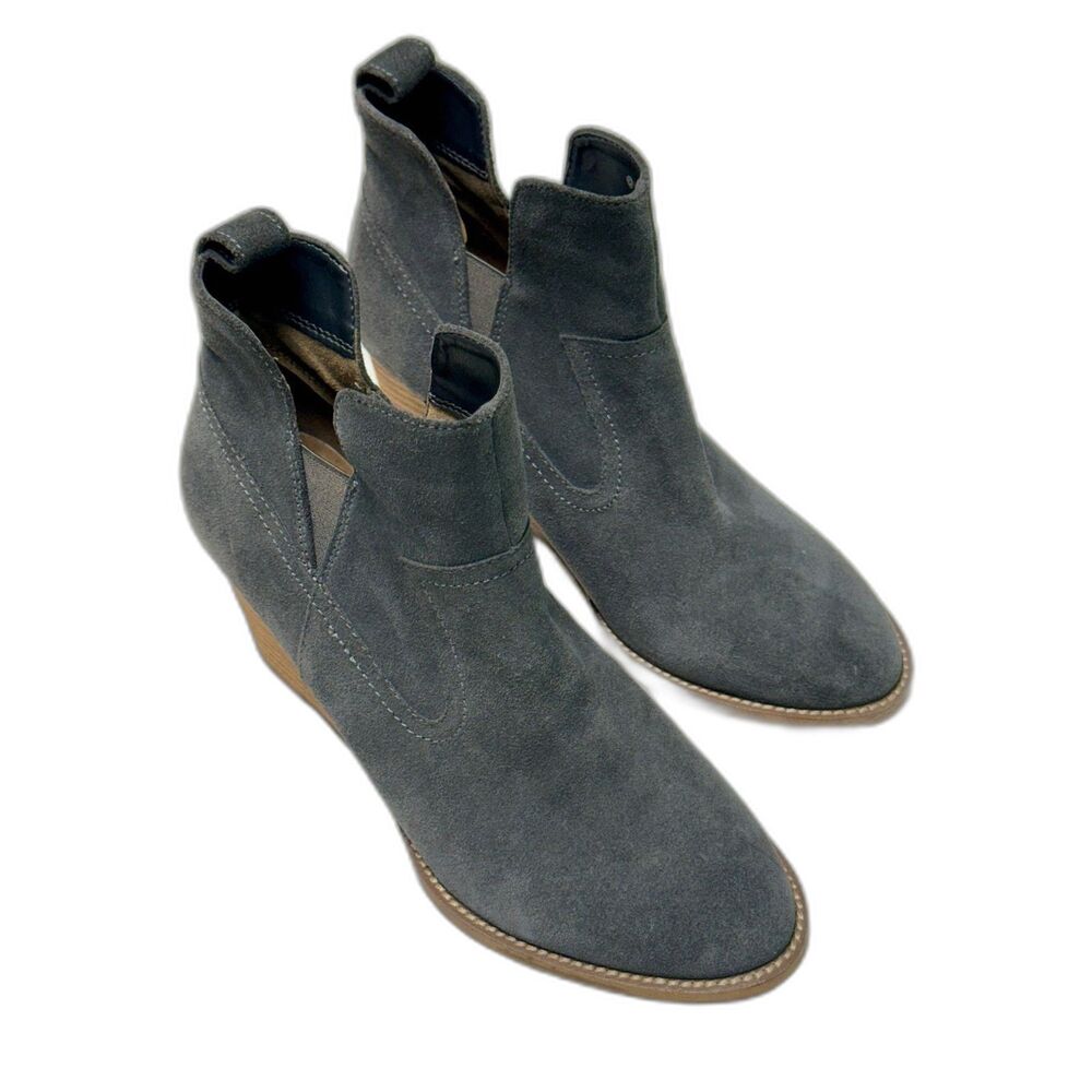 BLONDO Irving Gray Wedge Waterproof Bootie, Pull-On, Sz 8
